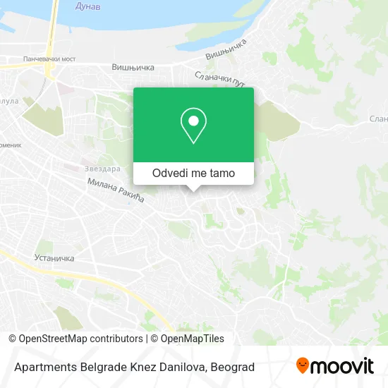 Apartments Belgrade Knez Danilova mapa