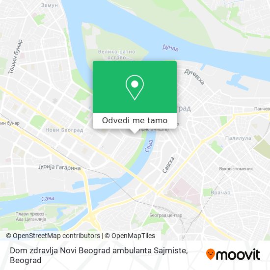 Dom zdravlja Novi Beograd ambulanta Sajmiste mapa