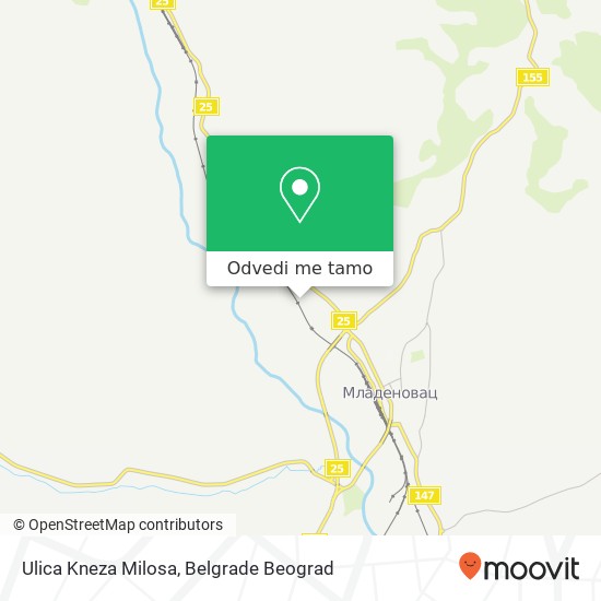 Ulica Kneza Milosa mapa