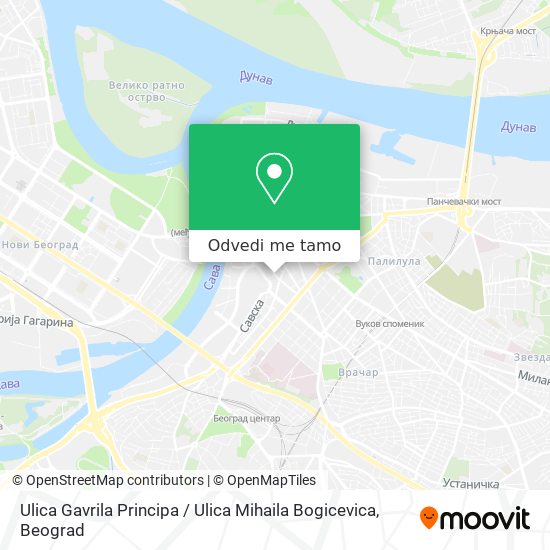 Ulica Gavrila Principa / Ulica Mihaila Bogicevica mapa