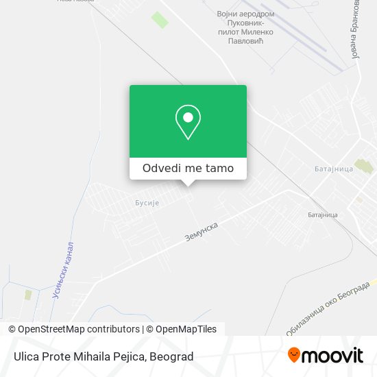 Ulica Prote Mihaila Pejica mapa