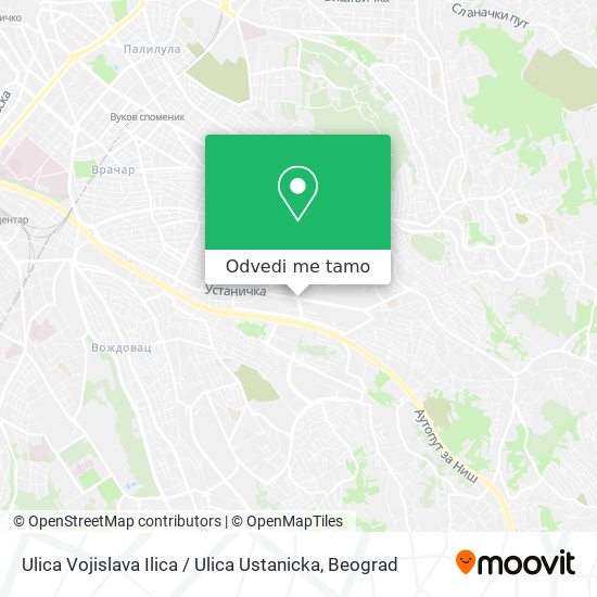 Ulica Vojislava Ilica / Ulica Ustanicka mapa