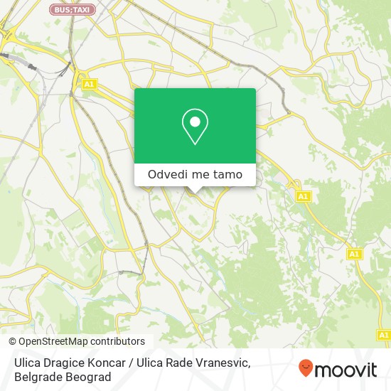 Ulica Dragice Koncar / Ulica Rade Vranesvic mapa