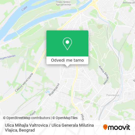 Ulica Mihajla Valtrovica / Ulica Generala Milutina Vlajica mapa
