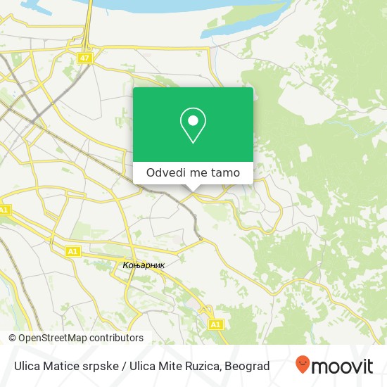 Ulica Matice srpske / Ulica Mite Ruzica mapa