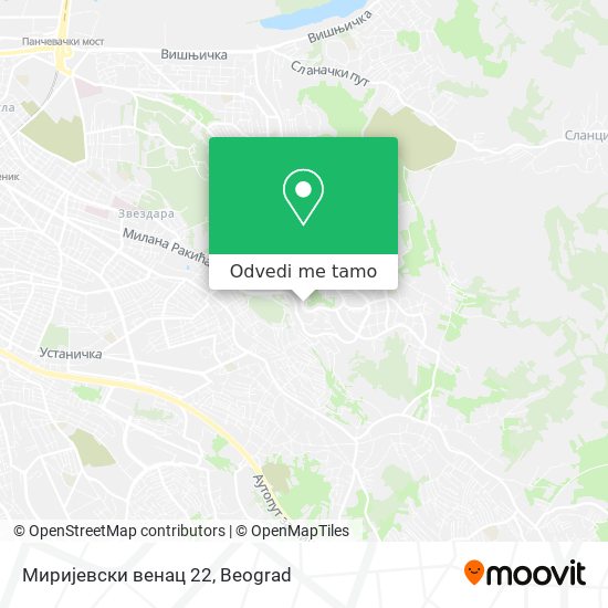 Миријевски венац 22 mapa