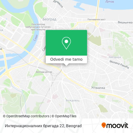 Интернационалних бригада 22 mapa