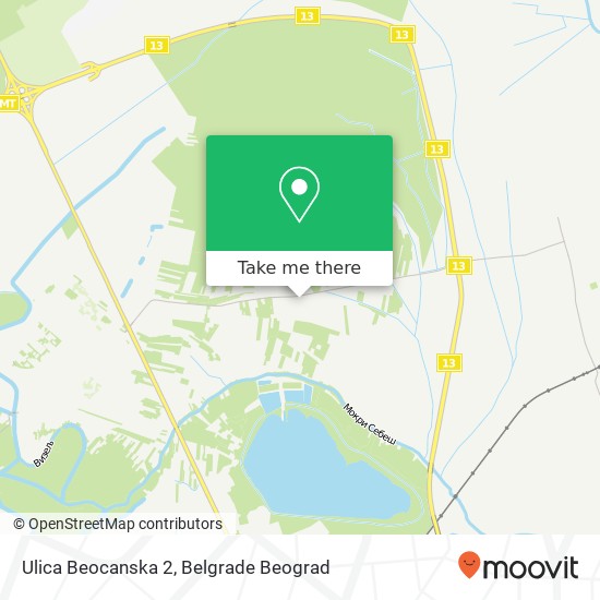 Ulica Beocanska 2 mapa