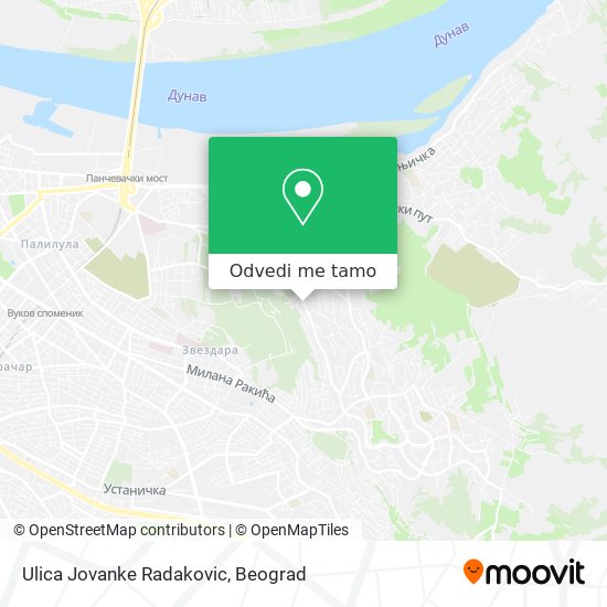 Ulica Jovanke Radakovic mapa