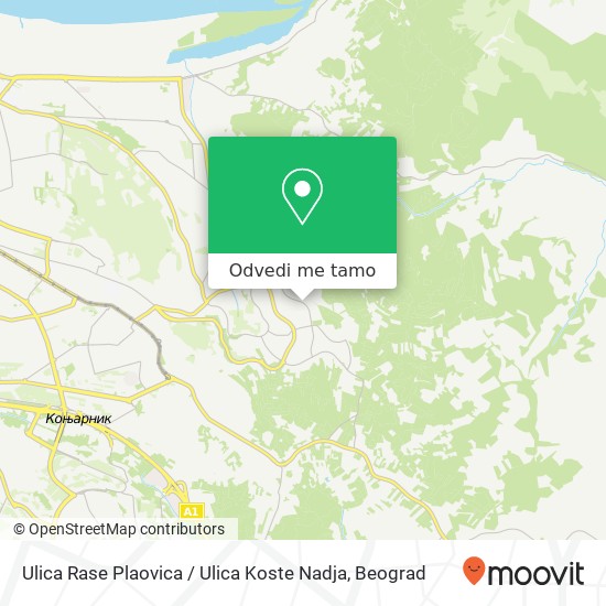 Ulica Rase Plaovica / Ulica Koste Nadja mapa