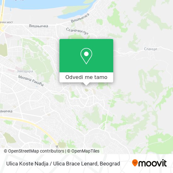 Ulica Koste Nadja / Ulica Brace Lenard mapa