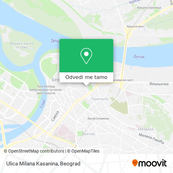 Ulica Milana Kasanina mapa