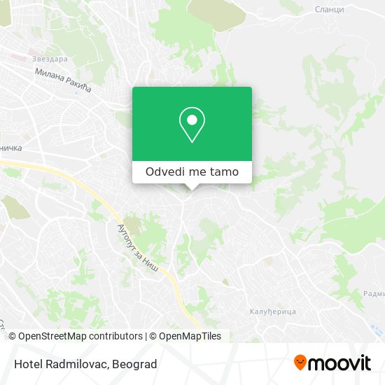 Hotel Radmilovac mapa