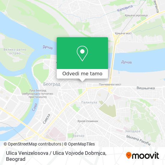 Ulica Venizelosova / Ulica Vojvode Dobrnjca mapa