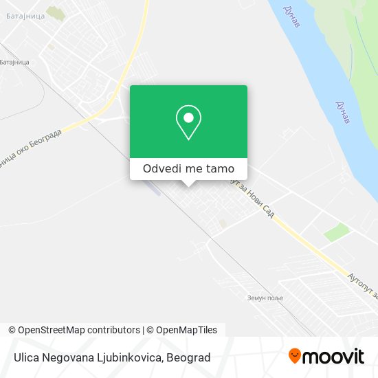 Ulica Negovana Ljubinkovica mapa