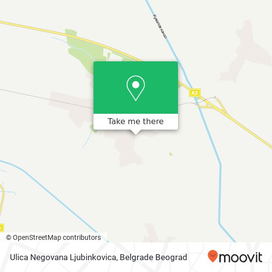 Ulica Negovana Ljubinkovica mapa