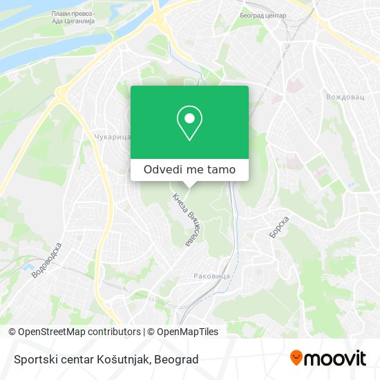 Sportski centar Košutnjak mapa