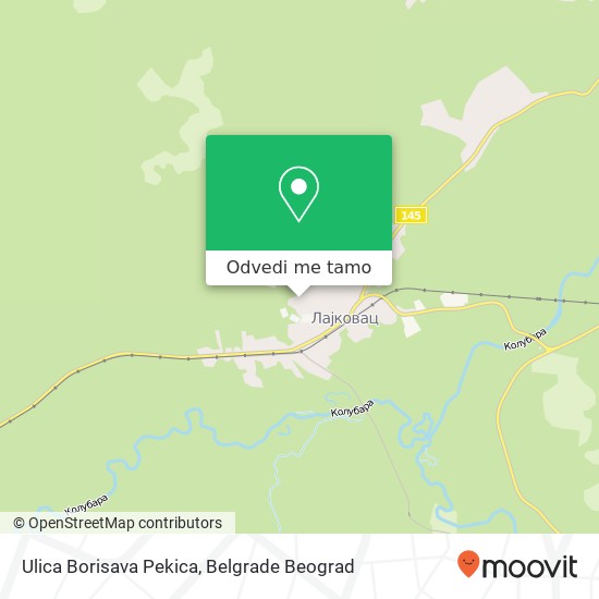 Ulica Borisava Pekica mapa