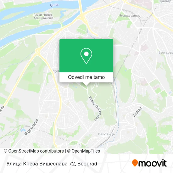 Улица Кнеза Вишеслава 72 mapa