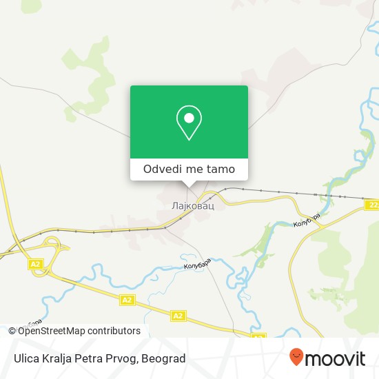 Ulica Kralja Petra Prvog mapa