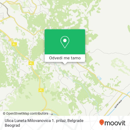 Ulica Luneta Milovanovica 1. prilaz mapa