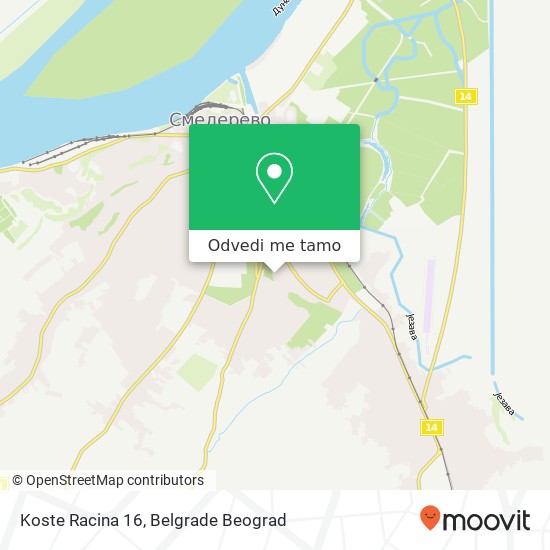 Koste Racina 16 mapa