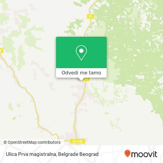 Ulica Prva magistralna mapa