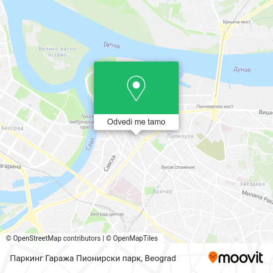 Паркинг Гаража Пионирски парк mapa