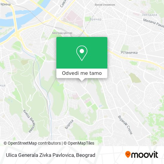 Ulica Generala Zivka Pavlovica mapa