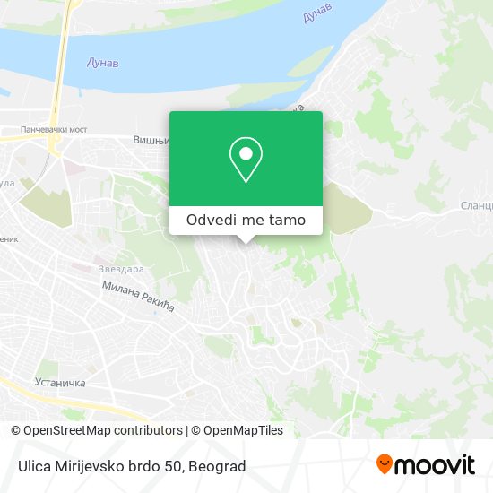 Ulica Mirijevsko brdo 50 mapa