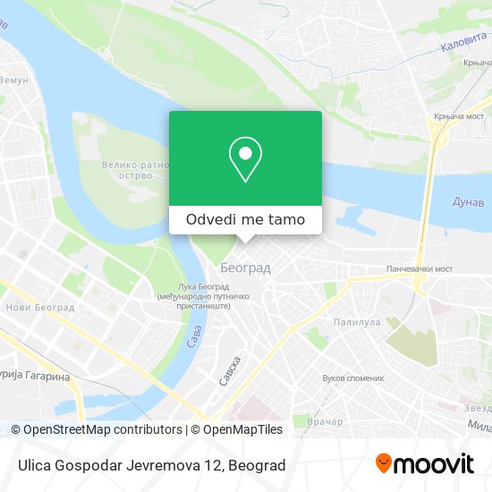 Ulica Gospodar Jevremova 12 mapa