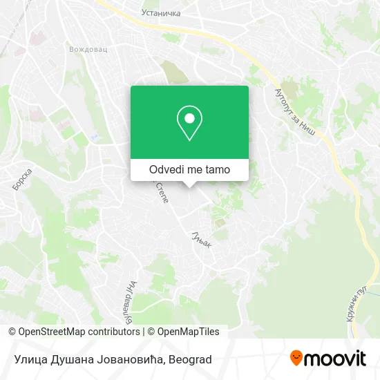 Улица Душана Јовановића mapa
