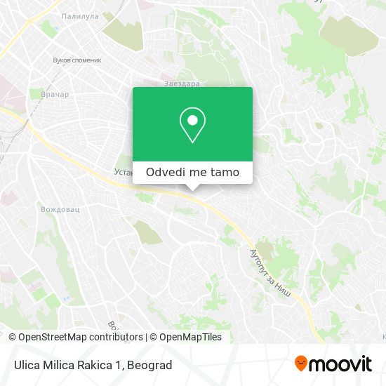 Ulica Milica Rakica 1 mapa