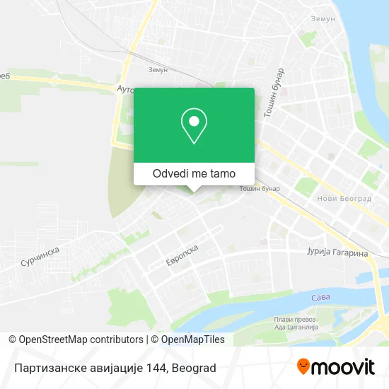 Партизанске авијације 144 mapa