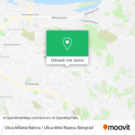 Ulica Milana Rakica / Ulica Mite Ruzica mapa