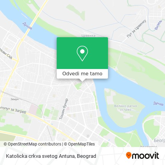 Katolicka crkva svetog Antuna mapa