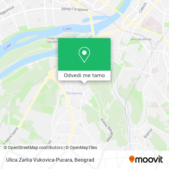 Ulica Zarka Vukovica-Pucara mapa