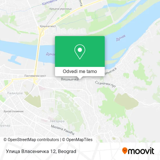 Улица Власеничка 12 mapa