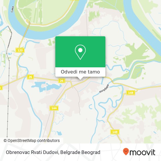 Obrenovac Rvati Dudovi mapa