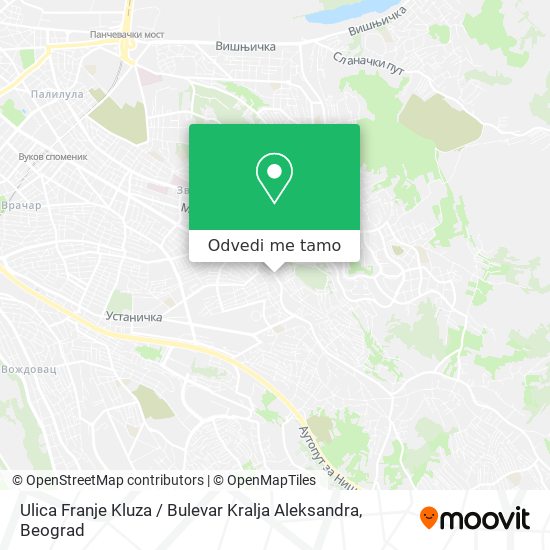 Ulica Franje Kluza / Bulevar Kralja Aleksandra mapa