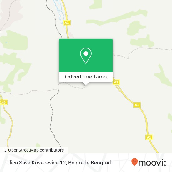 Ulica Save Kovacevica 12 mapa