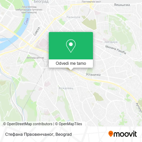 Стефана Првовенчаног mapa