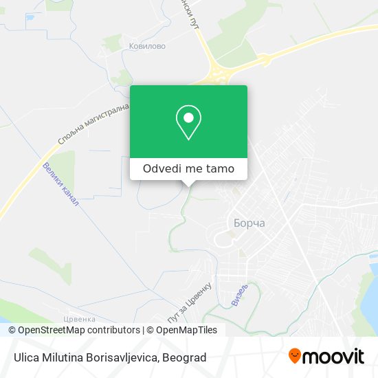 Ulica Milutina Borisavljevica mapa