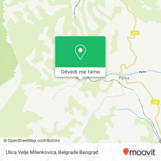 Ulica Velje Milenkovica mapa