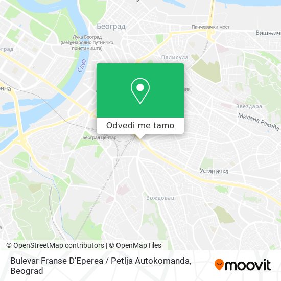 Bulevar Franse D'Eperea / Petlja Autokomanda mapa