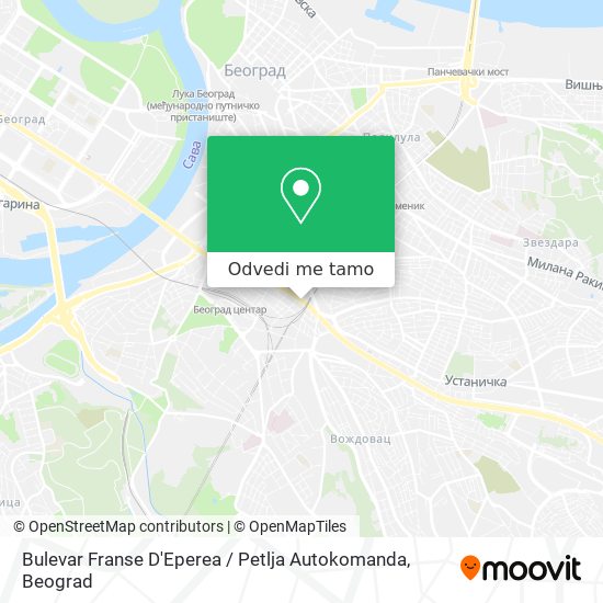 Bulevar Franse D'Eperea / Petlja Autokomanda mapa