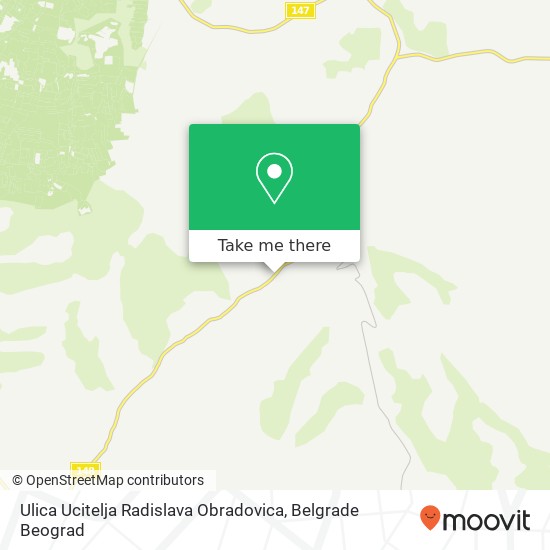 Ulica Ucitelja Radislava Obradovica mapa