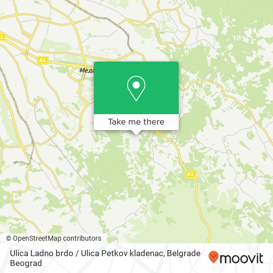 Ulica Ladno brdo / Ulica Petkov kladenac mapa