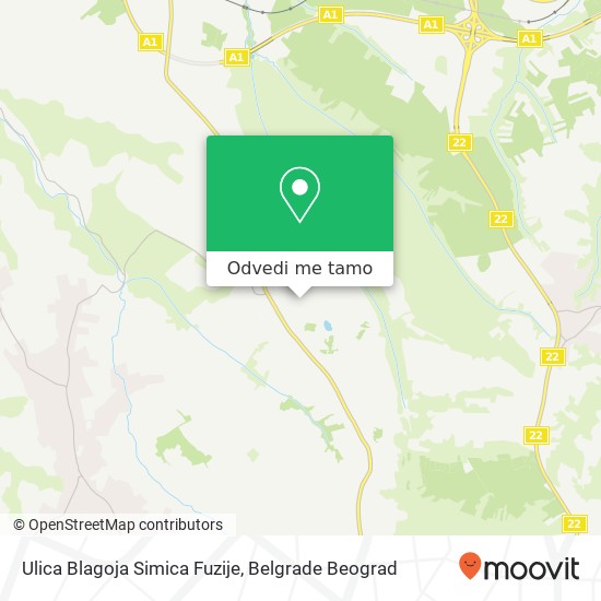 Ulica Blagoja Simica Fuzije mapa