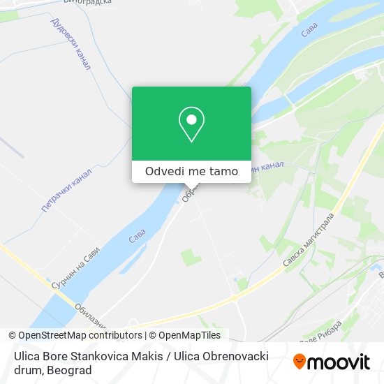 Ulica Bore Stankovica Makis / Ulica Obrenovacki drum mapa